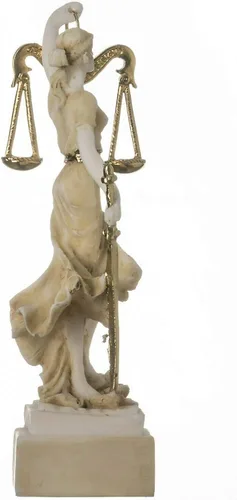 Vista 2 de Diosa griega Themis 5.5" Estatua ciega dama justicia abogada regalo dorado
