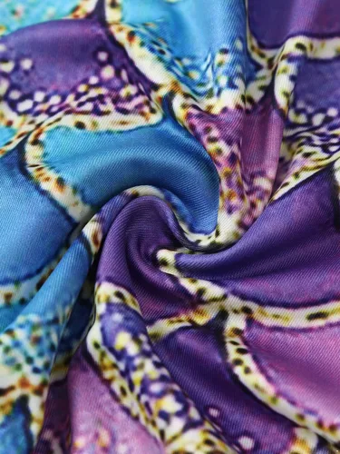 Vista 5 de YONGHS Enterizo con estampado de escamas de peces 3D para mujer, overol elástico de cobertura completa, disfraz de cosplay de Halloween
