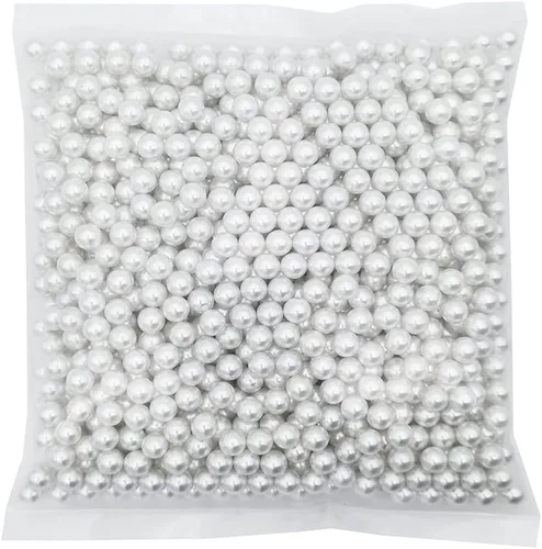 Vista 13 de INSPIRELLE 2600 perlas de imitación de ABS negras sin perforar para rellenos de jarrón, cuentas de maquillaje sin agujero de 0.236 pulgadas