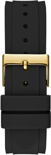 Vista 4 de GUESS Reloj para mujer de 1.535 in - Correa negra con esfera transparente de caja dorada, Negro -, Moderno