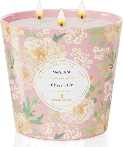 Vista 11 de M&SENSE Vela Perfumada de Eucalipto y Menta, 28.2oz Velas Grandes de Cera de Soja Natural de 3 Mechas, Larga Duración Combustión Limpia y Lenta Sin