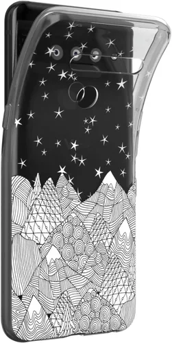 Vista 2 de Mertak Clear Phone Case Compatible with LG Stylo 6 5 4 K61 K51S K41S K30 K20 Q70 Q60 Mountains Silicone Protective Girls Tribal Slim Cover Design