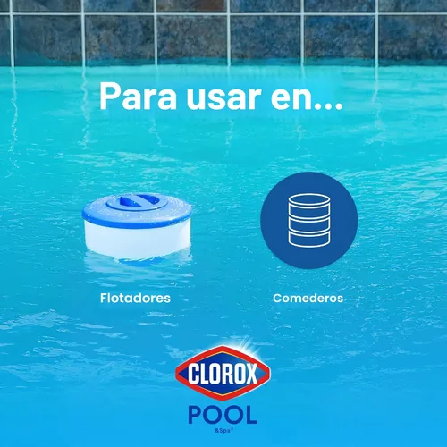 Vista 4 de Clorox Pool&Spa XtraBlue - Tabletas de cloración de 2.54 centímetros (1 pulgada) 1.70 kg, Nuevo aspecto, Blanco