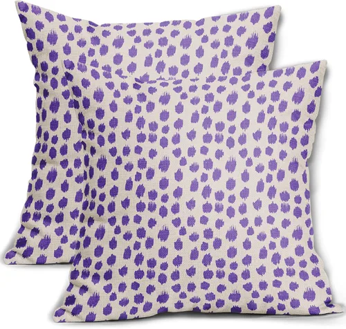 Vista 100 de Sweetshow Juego de 2 fundas de almohada de 16 x 16 pulgadas, diseño bohemio, con diseño de lunares, moderno y moderno, para exteriores, decorativas