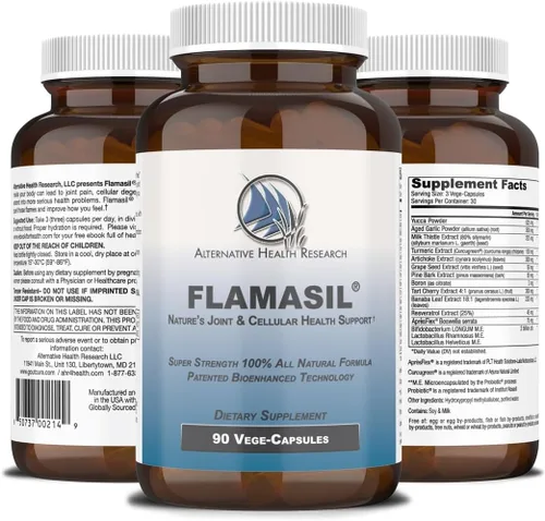 Vista 2 de Flamasil™ - para una respuesta saludable a la inflamación* Alivio del dolor multiherbario* y ayuda articular Cúrcuma, boswellia, resveratrol