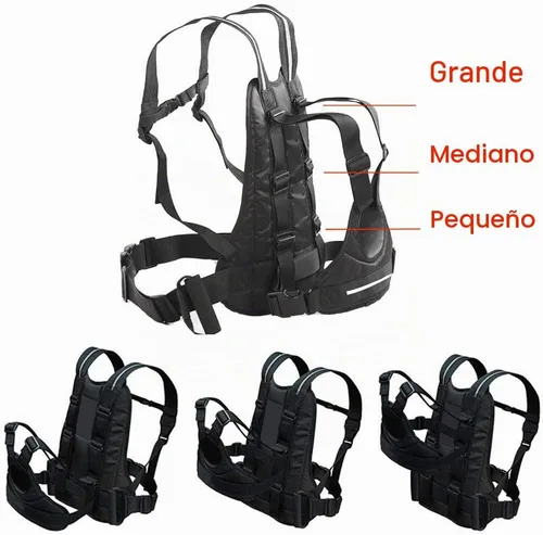 Vista 2 de Jolik Arnés de motocicleta infantil ajustable con dos asas, material transpirable en negro