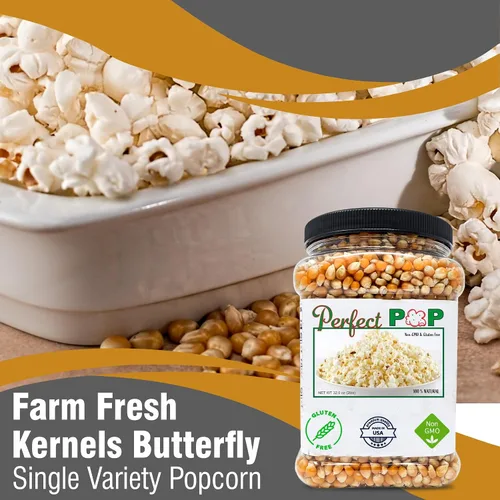 Vista 4 de Granos de palomitas de maíz originales gourmet premium (estilo mariposa) - 2 libras