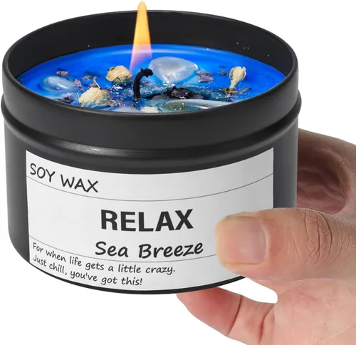 Vista 9 de Vela de lavanda y vainilla, altamente perfumada, velas de soja para el hogar, decoración del hogar, 7.1 onzas, 45 horas de combustión, velas