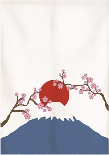 Vista 16 de Cortina japonesa Noren para puerta, tapiz de Hokusai Ukiyoe, cortina de puerta de cocina, bistró, decoración del hogar, 29 x 35 pulgadas
