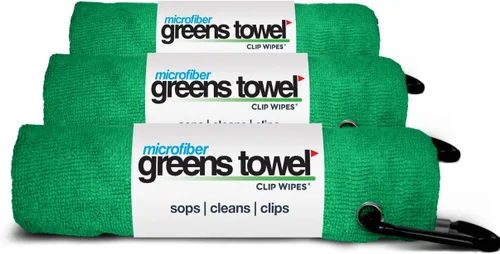 Vista 8 de Toalla de microfibra Greens Towel, 16 x 16 pulgadas, con mosquetón, ideal para golf (3 unidades)