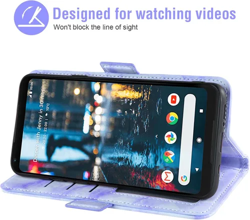Vista 4 de Asuwish Funda compatible con Google Pixel 2 XL y protector de pantalla de vidrio templado, accesorios para celulares, ranura para tarjetero, función