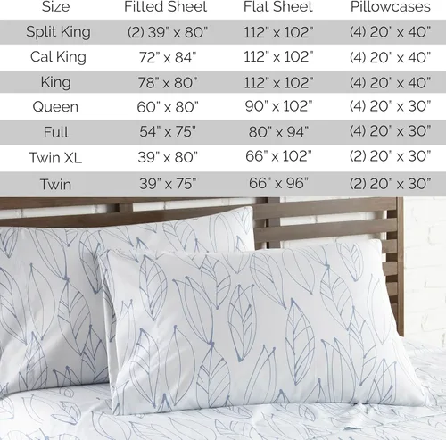 Vista 137 de Southshore Fine Living, Inc. Colección Winter Brush, juego de sábanas de 3 piezas para cama individual, sábana bajera con bolsillo profundo de 14