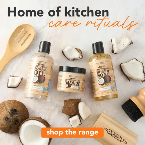 Vista 9 de CLARK'S Kit de cuidado de tabla de cortar con aceite de coco, incluye aceite de bloque de carnicero y cera, fabricado con aceite de coco refinado