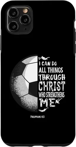 Vista 13 de Funda para iPhone 17 con versículo bíblico de fútbol Christian Sayings Philippians 4:13