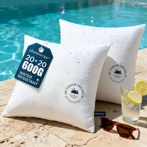 Vista 12 de Phantoscope Almohadas para exteriores de 18 x 18 pulgadas, paquete de 4 Blanco puro