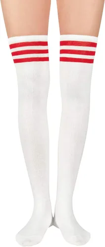Vista 2 de Century Star Women's Casual Athlete Striped Over Knee Thin Thigh High Tights Long Stocking Socks