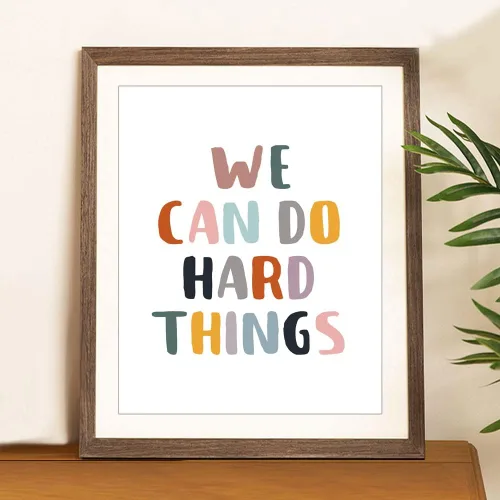 Vista 3 de We Can Do Hard Things, Classroom Wall Decor, Positive Quotes, Kids Affirmation, Kids Room Wall Art, Positive Classroom Print, Playroom Wall Decor