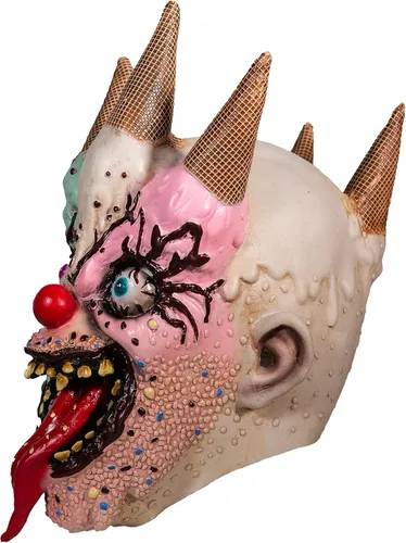 Vista 6 de Máscara de payaso aterrador para adultos de Deja Boo, diseño único de máscara de Halloween espeluznante, disfraces realistas de primera calidad