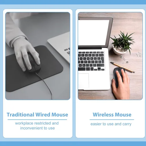 Vista 7 de Macarrie Paquete de 8 ratones inalámbricos para computadora portátil de 1200 dpi, mouse inalámbrico a granel con 6 botones incluidos, receptor USB