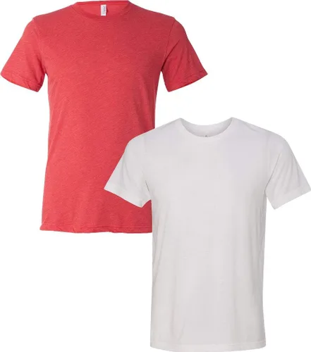 Vista 74 de Bella Canvas 3413c para hombre (1) Triblend verde + (1) Triblend rojo