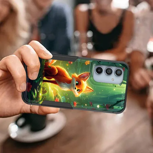 Vista 505 de Funda para Galaxy A14 5G, resistente de doble capa híbrida de policarbonato duro, goma suave, a prueba de golpes, funda protectora resistente