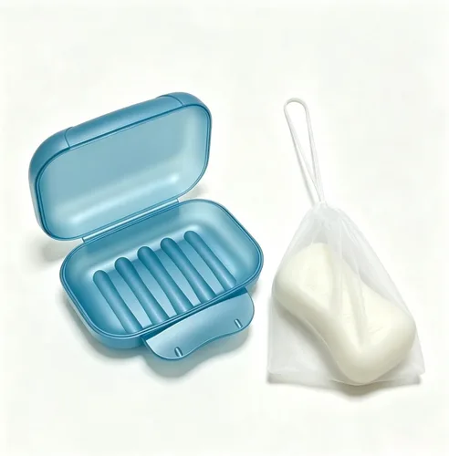 Vista 8 de Contenedor para jabón, estuche portátil para guardar jabón en barra para baño y cocina (negro)