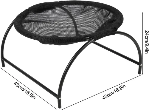 Vista 6 de Cama hamaca para gatos, lona de acero inoxidable, desmontable, elevada, para perros pequeños, cachorros, cama para mascotas para dormir