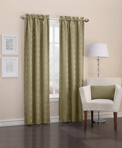 Vista 7 de Sun Zero Viviana Woven Trellis - Cortina con aislamiento térmico, 40 x 84 pulgadas, mineral