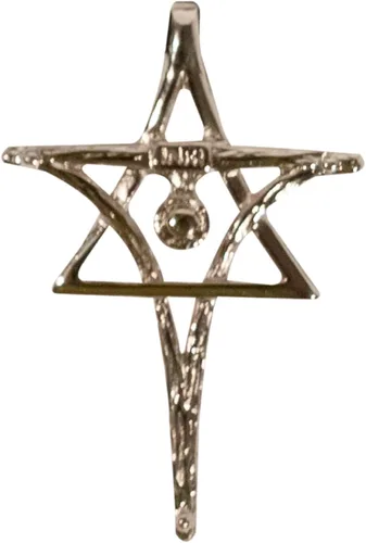 Vista 13 de Inri Colgante Cruz Cristiana Mesiánica y Estrella de David Aleación de oro.