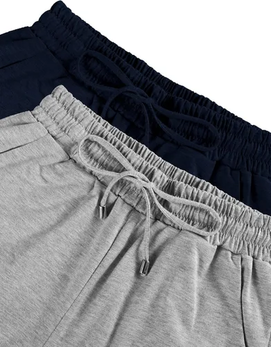Vista 6 de Syhood Paquete de 2 pantalones deportivos capri para mujer, con cordón, pantalones capri casuales recortados con bolsillos