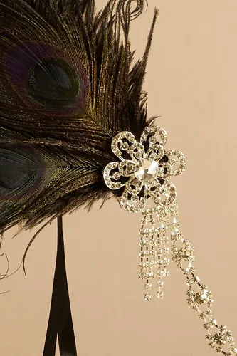 Vista 8 de BABEYOND Diadema de plumas estilo flapper de los años 20, tocado de gran Gatsby de los años 20