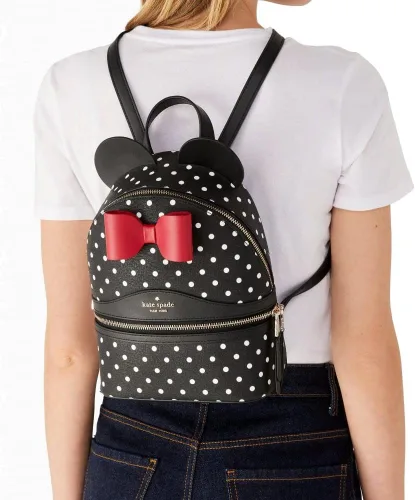 Vista 2 de Kate Spade disney x kate spade new york minnie dome mochila lunares cuero