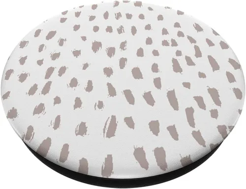 Vista 2 de PopSockets PopSockets de impresión dálmata neutral, color marrón y blanco neutro: agarre intercambiable para teléfonos y tabletas
