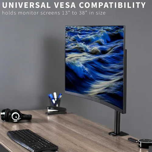 Vista 4 de VIVO Soporte de escritorio para monitor LCD individual de 13 a 38 pulgadas de alta resistencia, para 1 pantalla estándar a ultra ancha de hasta 38