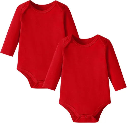 Vista 17 de DEFAHN Paquete de 2 mamelucos unisex para bebé, viscosa súper suave de bambú, unicolor de manga larga para bebés niños y niñas