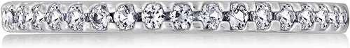 Vista 7 de Tienda Essentials Platinum or Gold Plated Sterling Silver All-Around Band Ring set with Round Infinite Elements Cubic Zirconia