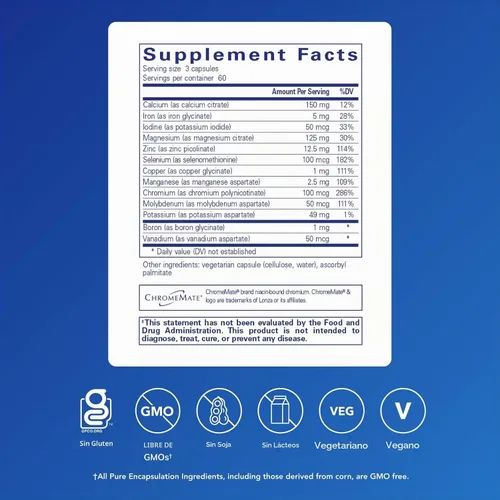 Vista 2 de Pure Encapsulations Mineral 650, 180 Cápsulas