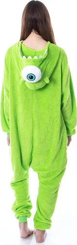 Vista 4 de Disney Monsters Inc - Disfraz de Mike Wazowski Kigurumi para adultos, Verde lima (Lime Green)