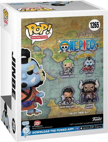 Vista 4 de Funko Pop! Animation: One Piece - Jinbe - 1/6 probabilidades para variante de persecución rara - Figura de vinilo coleccionable - Idea de regalo