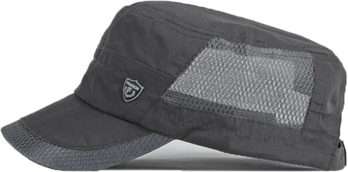 Vista 2 de Gorra militar de malla para hombre, gorra de verano para hombre, gorra de billete corto
