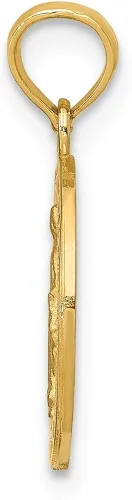 Vista 2 de Roy rosa joyas oro amarillo de 14K Medalla Milagrosa colgante de ancho