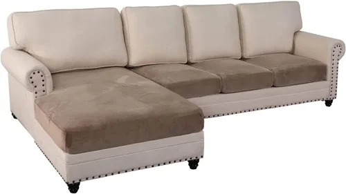 Vista 27 de Fundas para sofá de 3/4 piezas, fundas para sofá en forma de L para sofá seccional, elásticas, más gruesas, de jacquard separado, funda para sofá #1