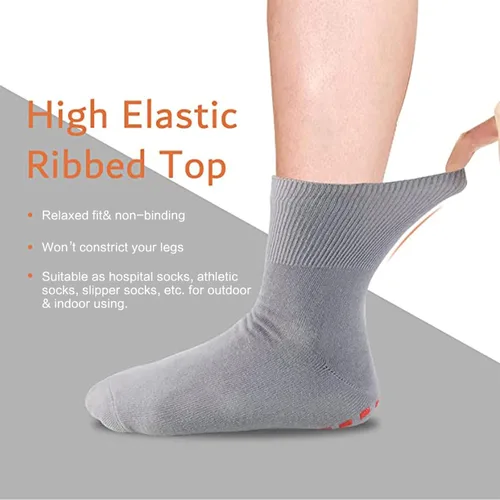 Vista 3 de NOVAYARD 5 pares de calcetines antideslizantes para hospital, diabéticos, yoga, pilates, barre hombres y mujeres