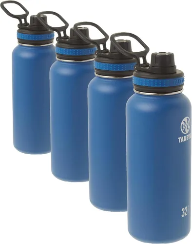Vista 12 de Takeya Originals - Botella de agua de acero inoxidable con aislamiento al vacío de 18 onzas con tapa de boquilla, negra