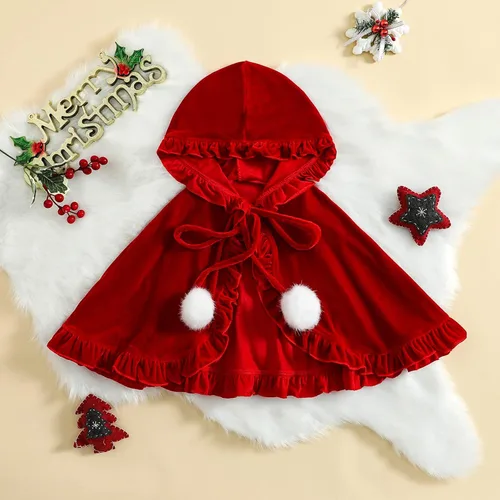 Vista 2 de Capa de princesa con capucha para niñas, disfraz para Halloween, Navidad, carnaval, cosplay