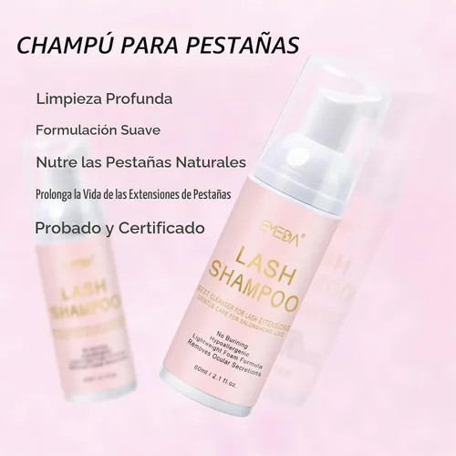 Vista 3 de EMEDA Kit de champú para pestañas 2.02 Fl.oz Kit de limpieza de pestañas Azul