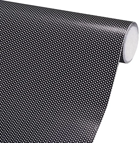 Vista 9 de XhuangTech Película de vinilo perforada para ventana de color negro para evitar golpes de pájaros, película de vinilo negro perforado para ventana