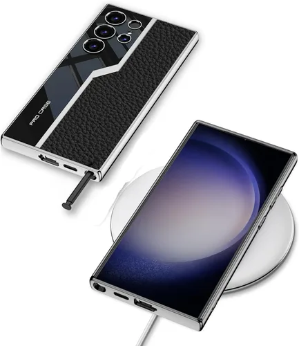 Vista 3 de Lunivop Para Samsung Galaxy S24 Ultra Funda TPU Marco y Volver PU Cubierta de cuero Funda de silicona delgada para S 24 Ultra 6.8 '' 5G 2024 a