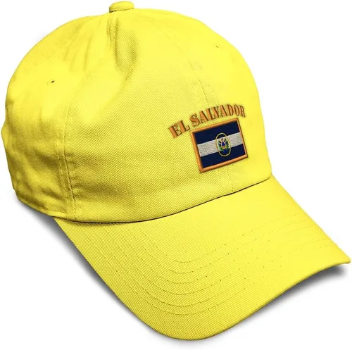 Vista 45 de Speedy Pros Sombrero de béisbol suave bordado papá sombrero El Salvador bandera bordado hombres y señoras gorra de béisbol algodón