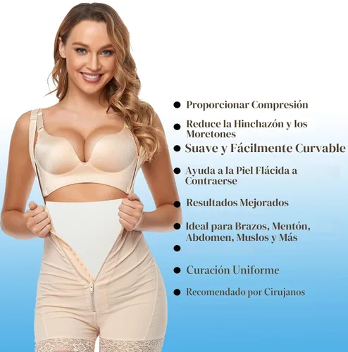 Vista 3 de Paquete de 3 Espumas Lipo - Tabla Abdominal Post Cirugía para Uso con Prendas de Compresión Abdominal Aplanadoras Post Cirugía de Liposucción